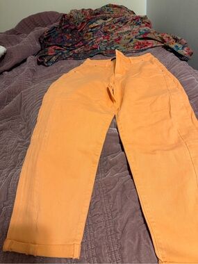 NWOT risen Women's Cropped Orange Jeans - Classic High-Rise Ankle Length
